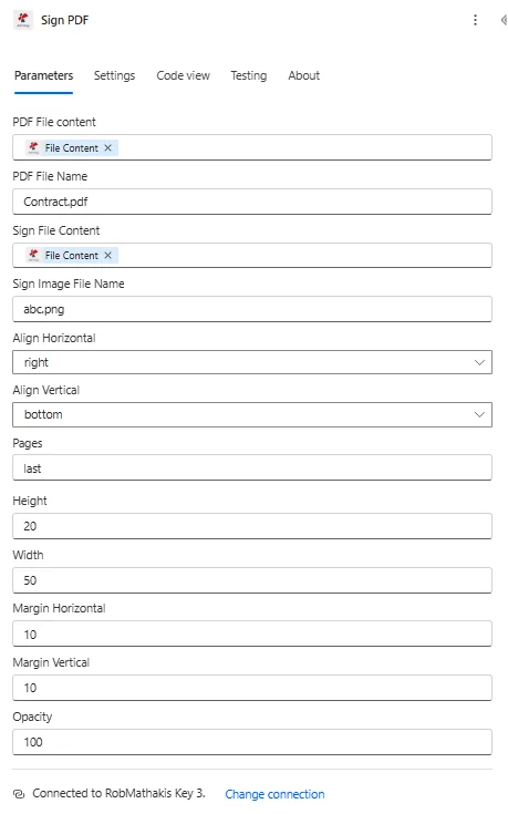 Cliquez pour agrandir Signer un PDF avec Power Automate